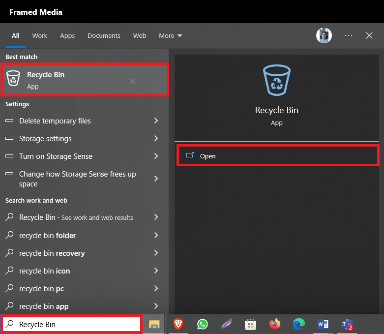 Buka Recycle Bin dari menu start | Rockalldll.dll tidak ditemukan