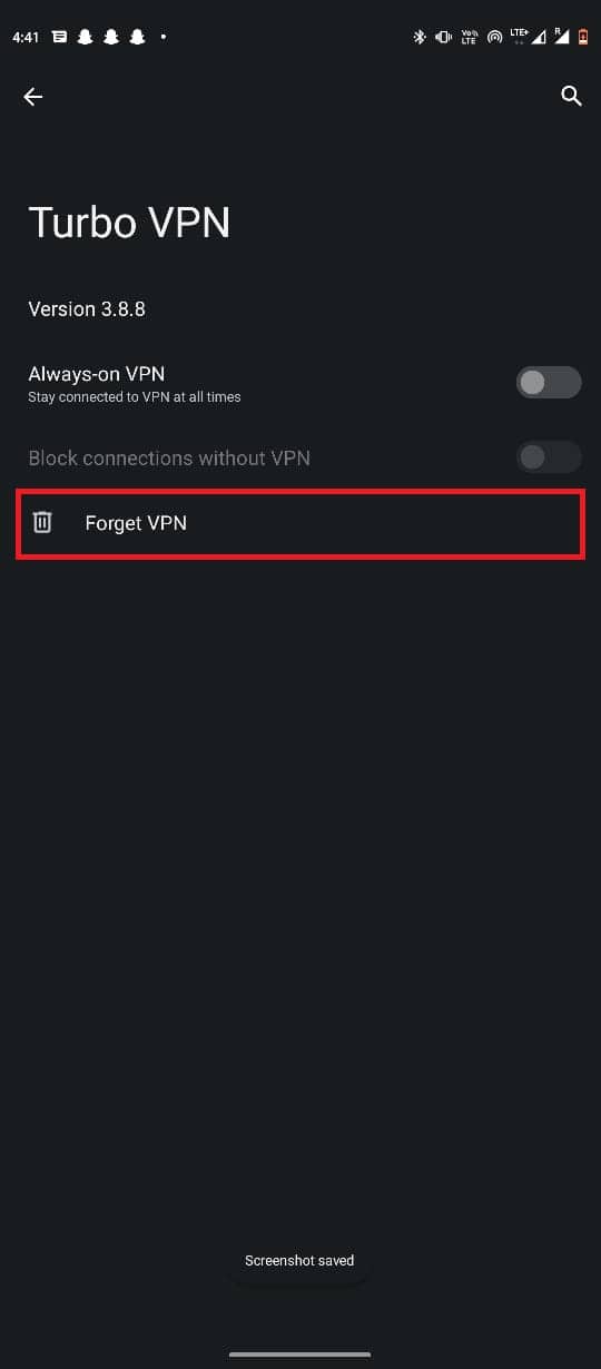 atingeți Uitați VPN