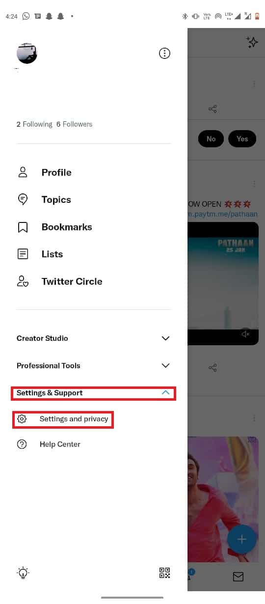 pilih Pengaturan dan privasi. 11 Cara Mengatasi Twitter Tidak Berfungsi di Android dan iPhone