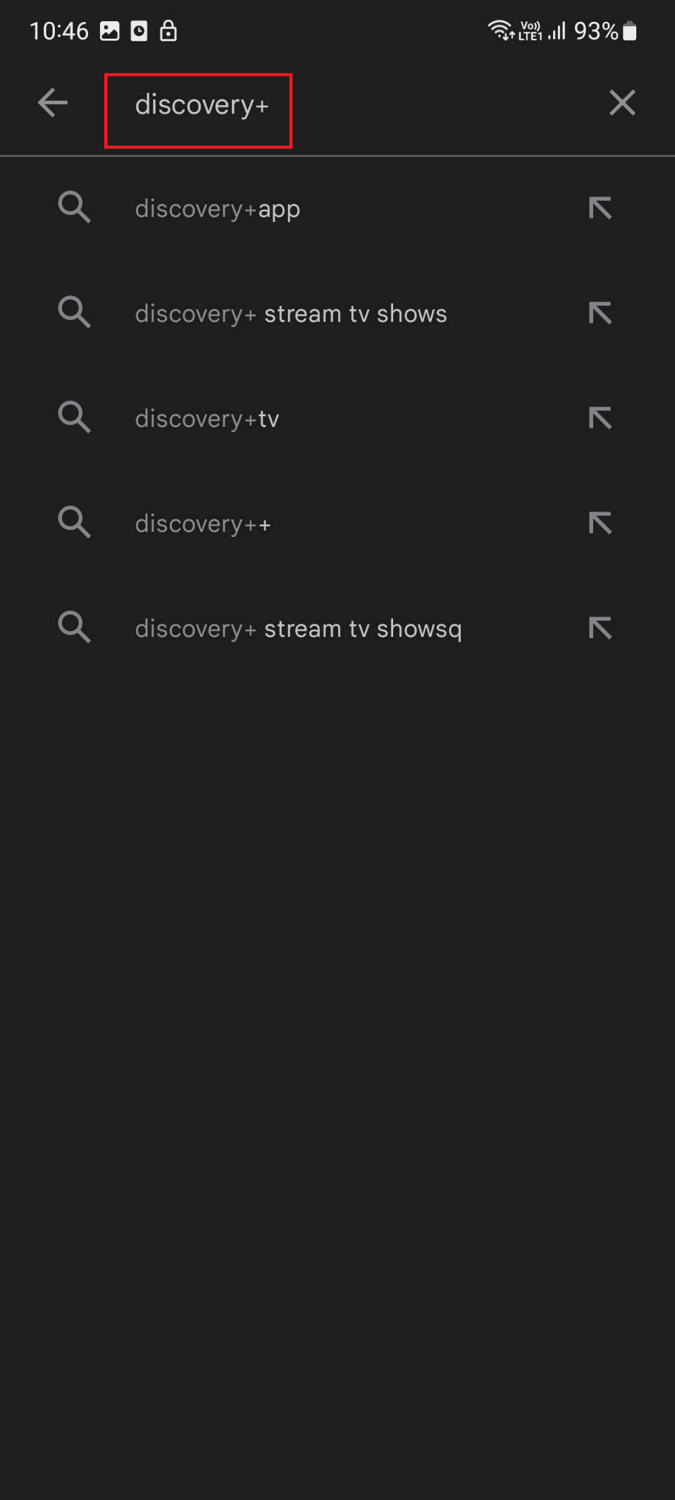 Geben Sie Discovery Plus im Play Store ein