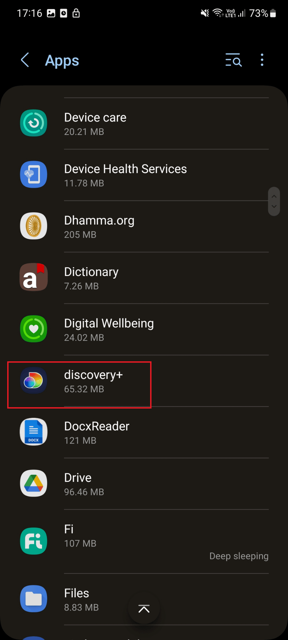 Discovery Plus unter Apps. Beheben Sie das Problem mit dem Einfrieren von Discovery Plus