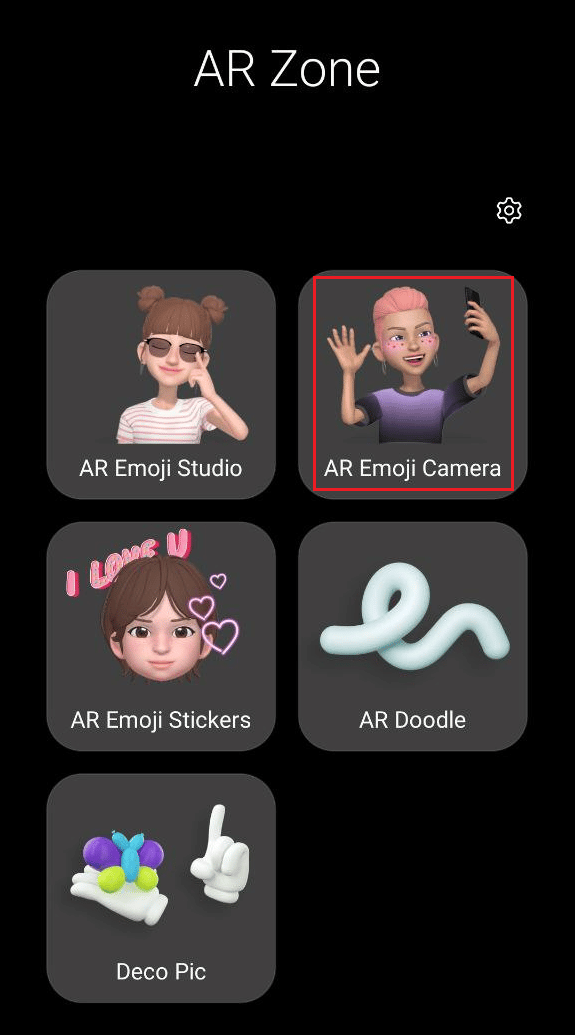 atingeți opțiunea AR Emoji Camera