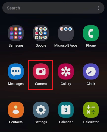 Avvia l'app Fotocamera sul tuo telefono Samsung