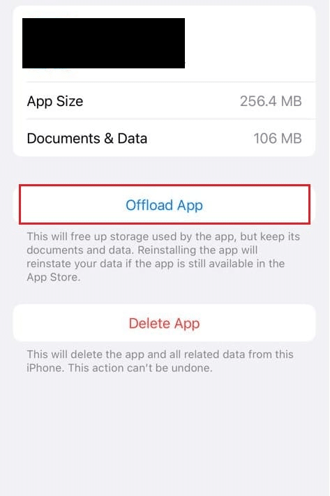 Ketuk pada Offload Aplikasi | Karya seni Apple Music tidak ditampilkan