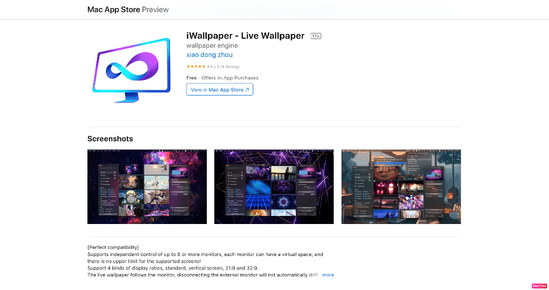 ตัวอย่าง iwallpaper mac app store