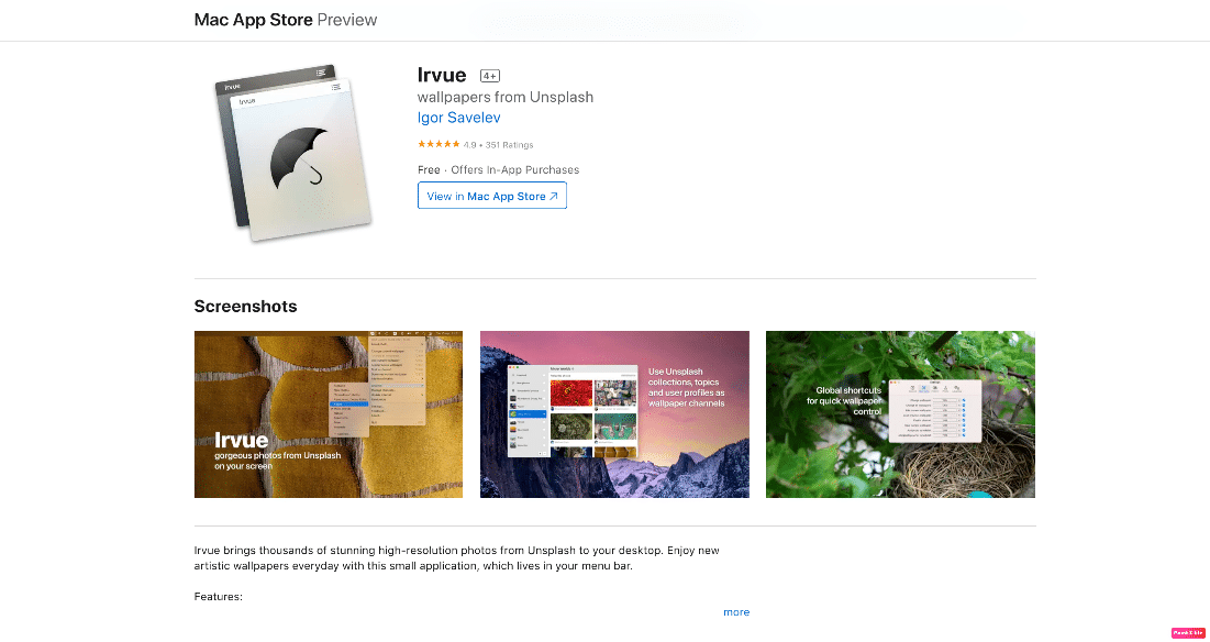 irvue mac app store vorschau