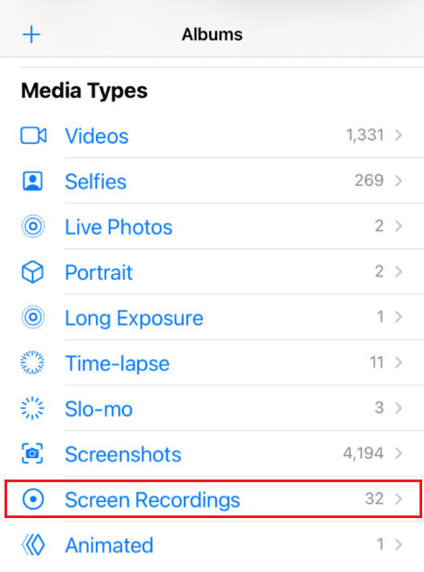 Foto app - Album - Registrazione dello schermo | come vedere le foto di FaceTime e puoi salvare i video di FaceTime