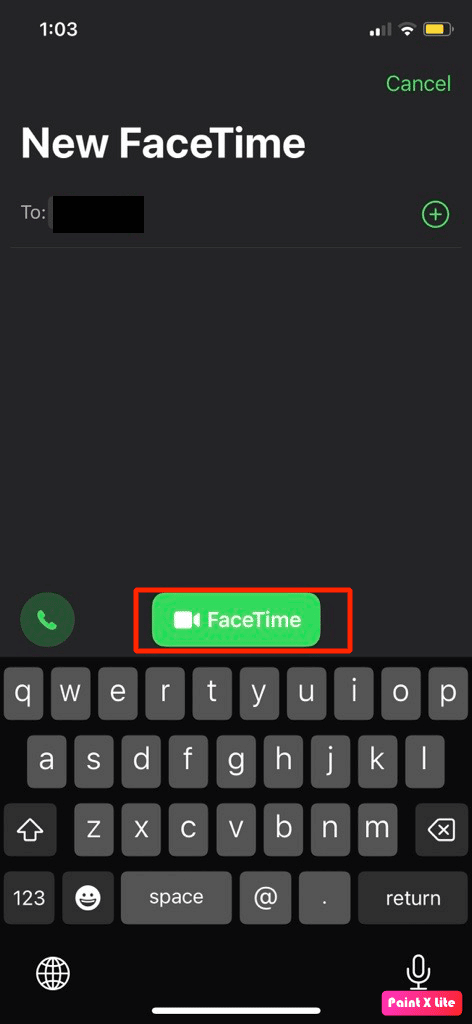 toca la opción facetime