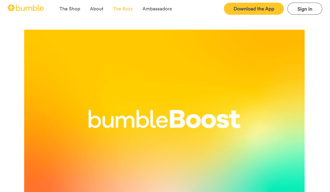 Bumble Boost 网页