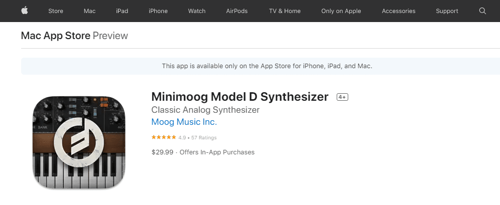 Moog Music Inc 的 Minimoon Model D 合成器 |适用于 iPhone 的最佳音乐制作应用程序