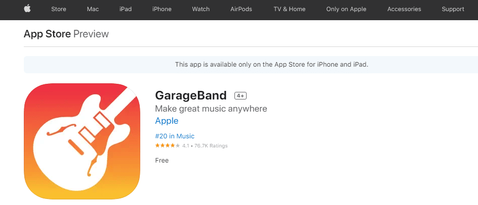 GarageBand de la Apple