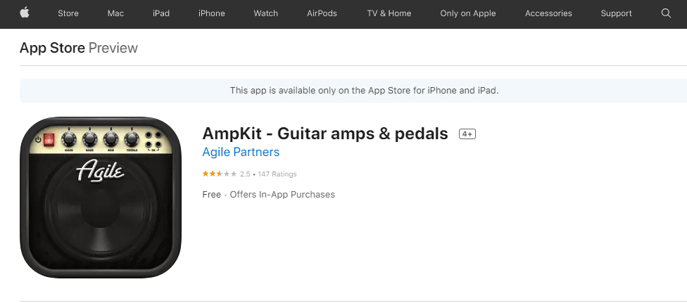 AmpKit – Agile Partners'tan gitar amfileri ve pedalları| iPhone için en iyi müzik yapma uygulamaları