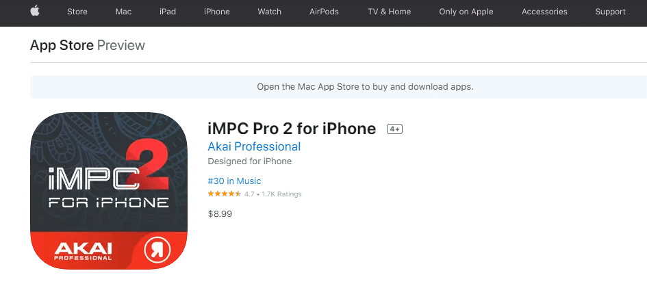 Akai Professional tarafından iPhone için iMPC Pro 2