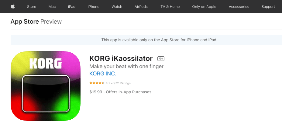 KORG iKaossilator de la KORG INC | cele mai bune aplicații de creare de muzică pentru iPhone