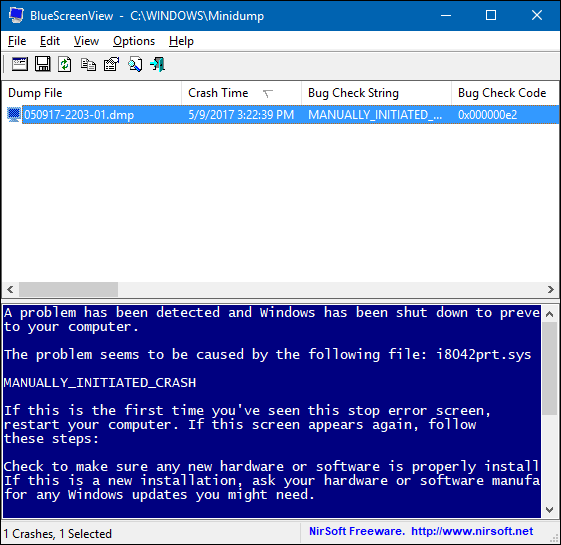 يمكن أن يوفر BlueScreenView من Nirsoft طريقة أسهل لعرض معلومات الموت الزرقاء من Event Viewer.