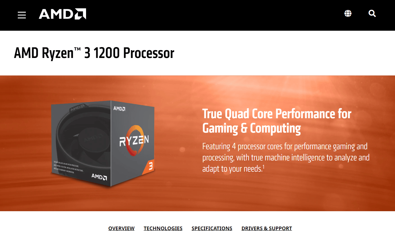 AMD Ryzen 3 1200