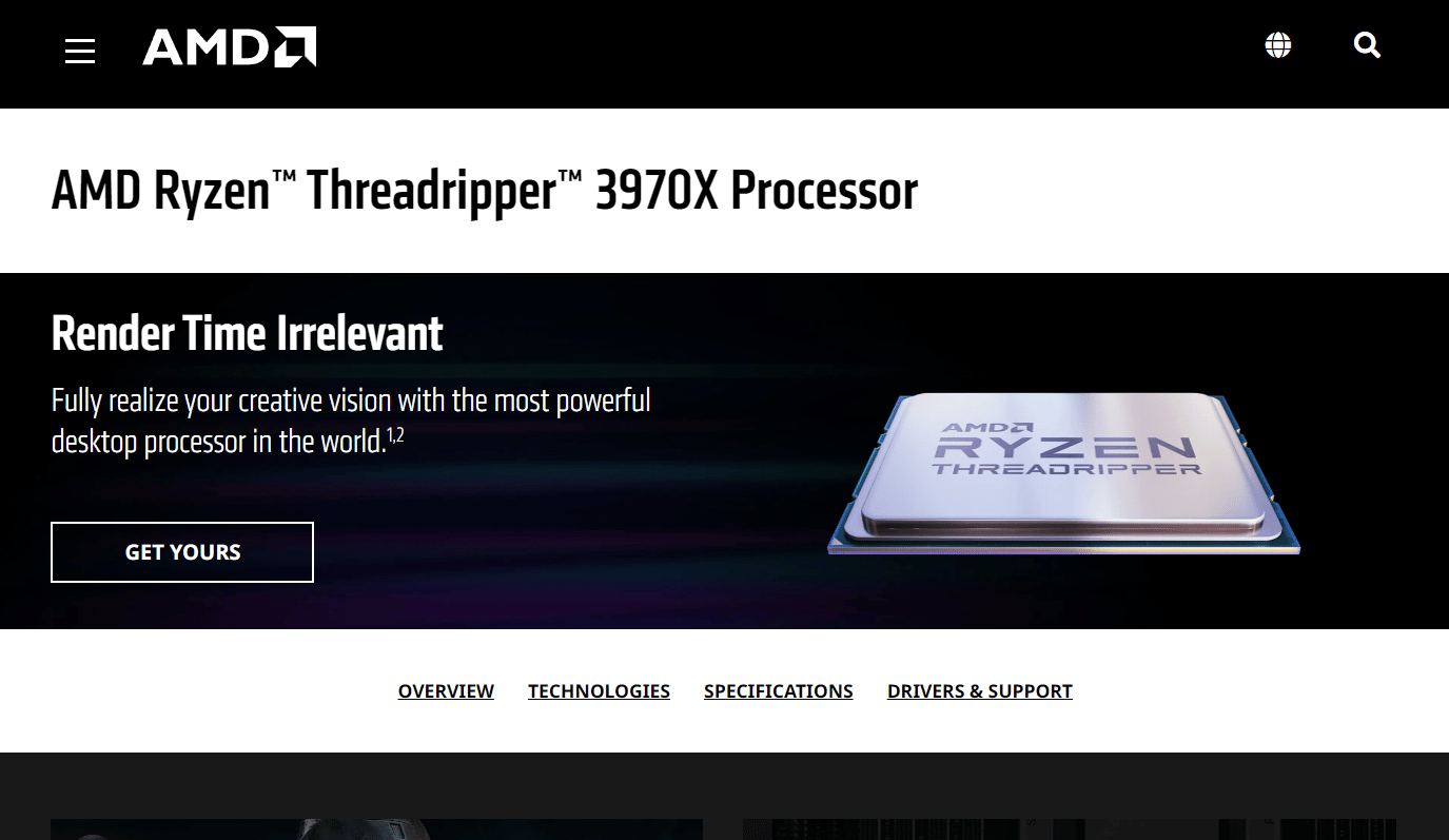 AMD 銳龍 Threadripper 3970X 處理器