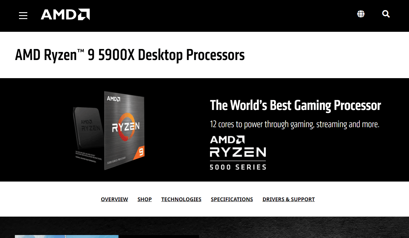 โปรเซสเซอร์เดสก์ท็อป Ryzen 9 5900X