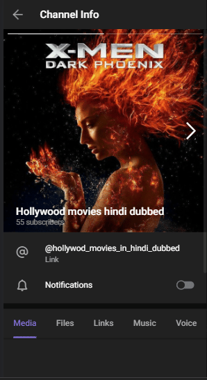 Hollywood filmleri hintçe dublajlı telegram kanalı