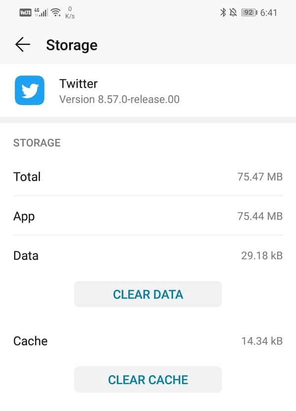 اضغط على CLEAR CACHE