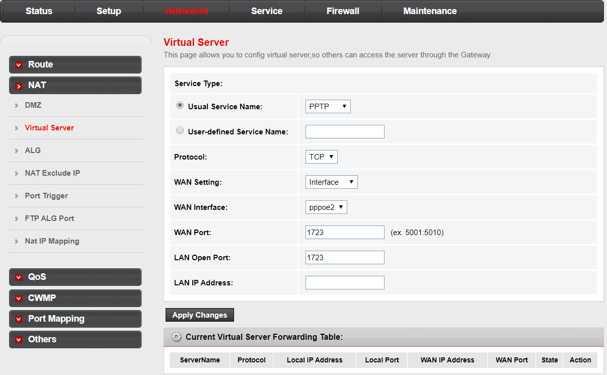 Configurer la redirection de port