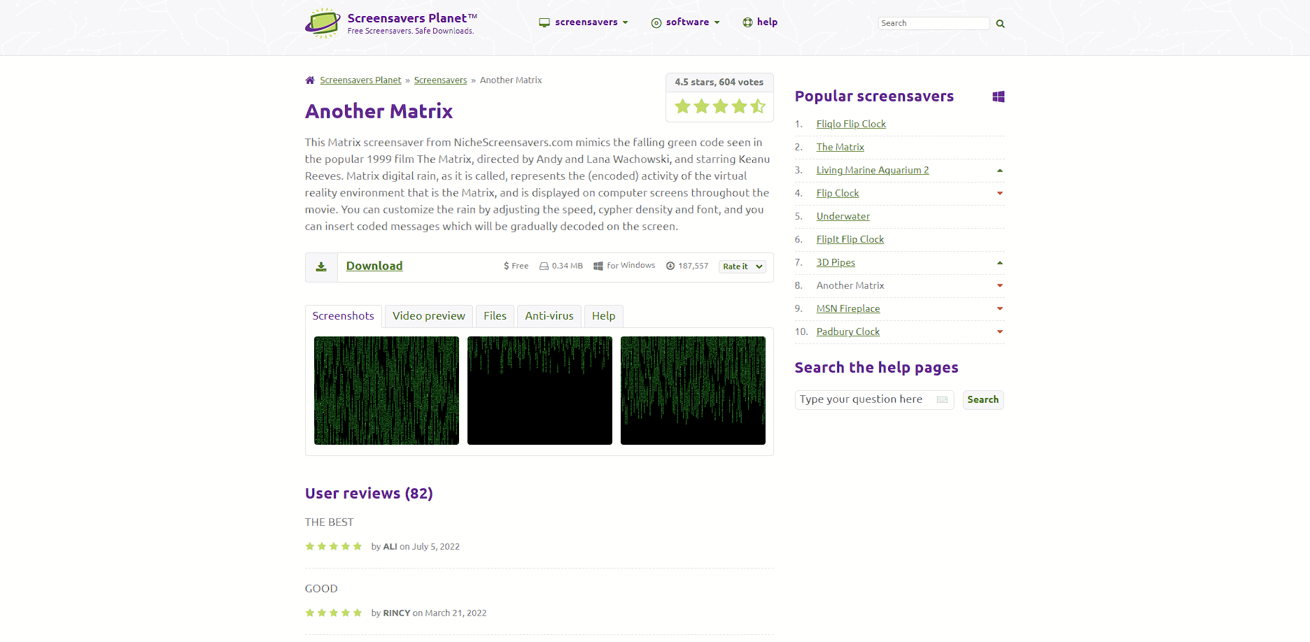 Un autre site officiel Matrix