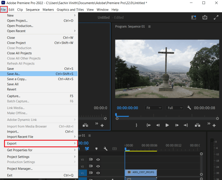 Exporteinstellungen Adobe Premiere Pro