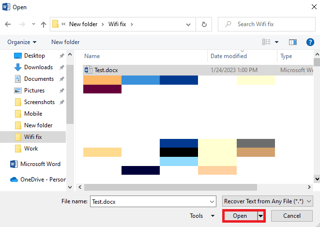 單擊打開選項。修復 Microsoft Word 中不可讀內容的 12 種方法