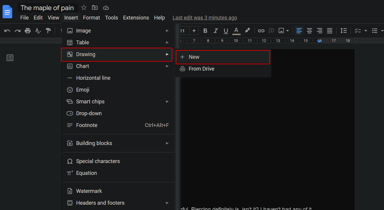 Insérer un dessin sur Google docs | Trucs et astuces Google Documents