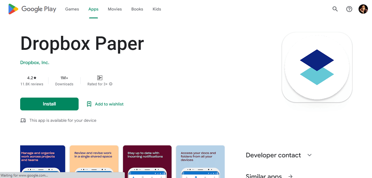 Papier Dropbox