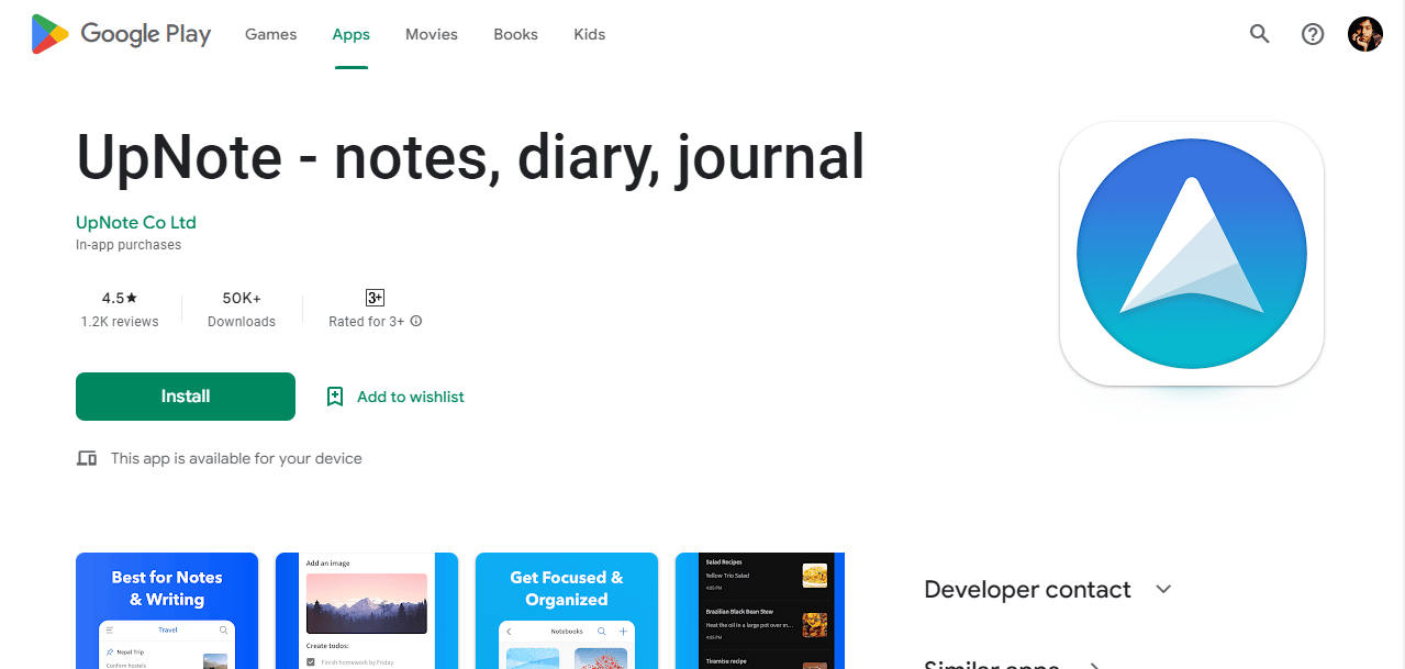 UpNote. Top 23 des meilleures applications de notes pour Android