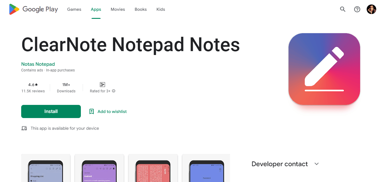 ClearNote. Top 23 des meilleures applications de notes pour Android