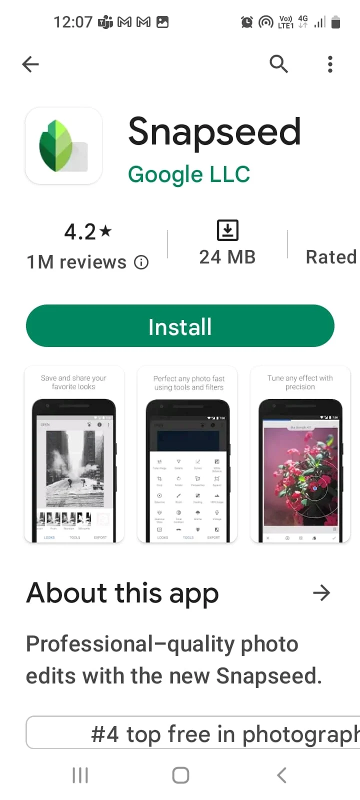 Snapseed. كيفية إصلاح الصور الباهتة على Android