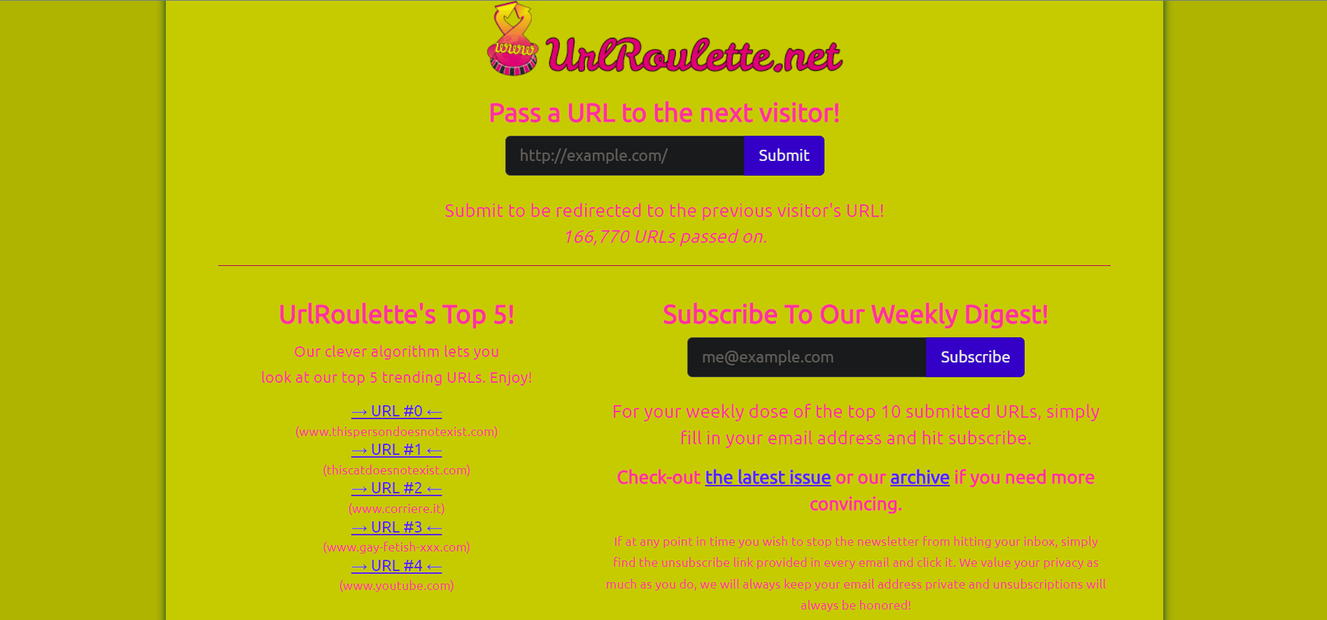 URL-Roulette-Website