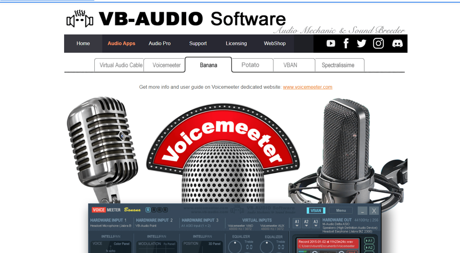 Voicemeeter الموز. أفضل 20 معادل صوت مجاني لنظام التشغيل Windows 10