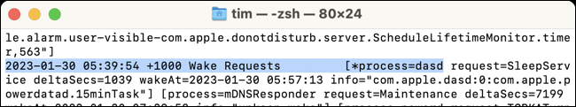 Просмотр запросов пробуждения с помощью терминала на вашем Mac