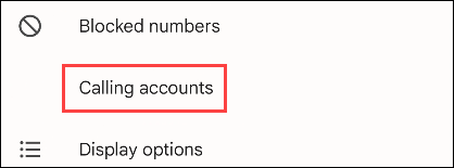 Tippen Sie auf „Anrufkonten“.