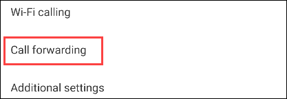 حدد "Call Forwarding".