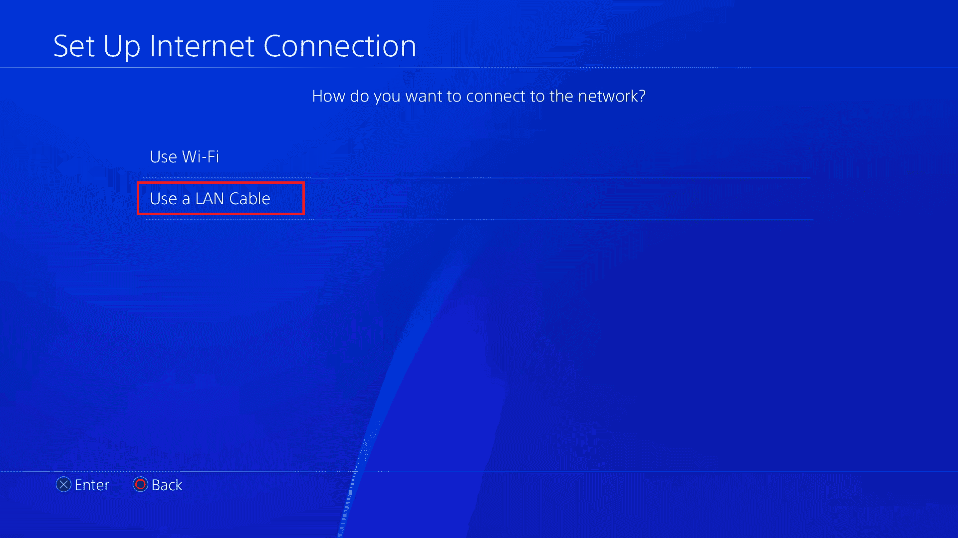 Bir LAN kablosu seçeneği kullanın PS4 İnternet bağlantısını kurun