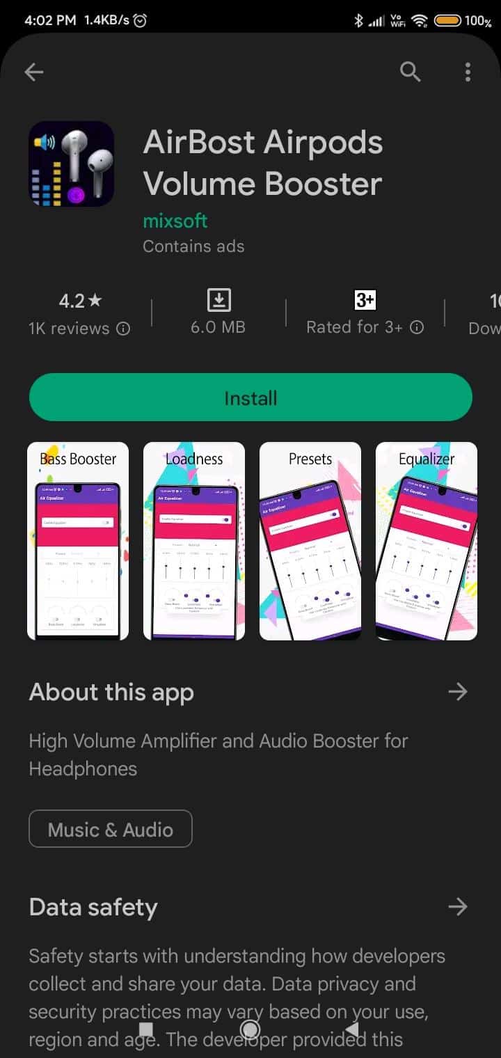 AirBost Airpods Volume Booster Google Play สโตร์