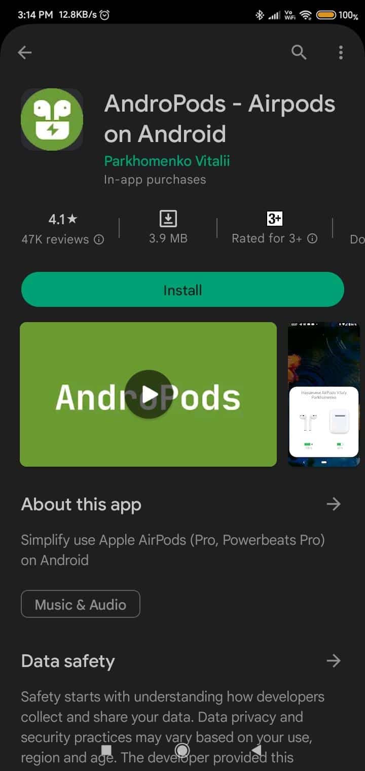 AndroPods - Airpod su Android Google Play Store