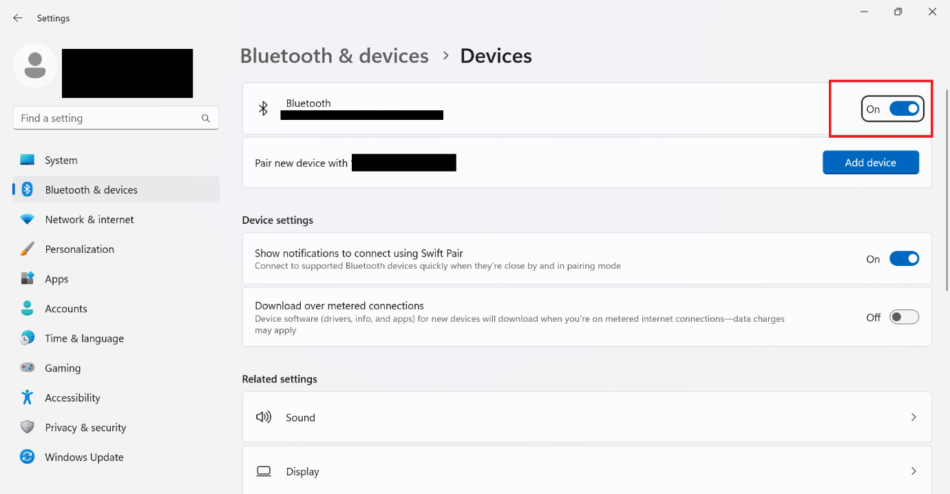 Windows で Bluetooth をオンにする