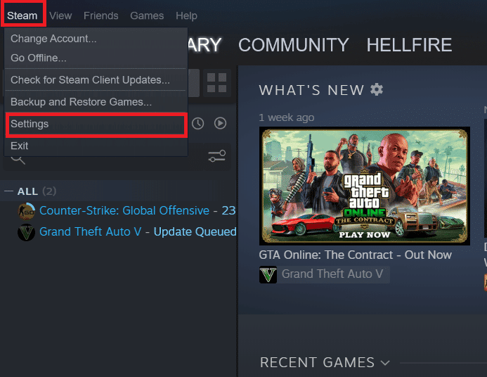 การตั้งค่าบน Steam