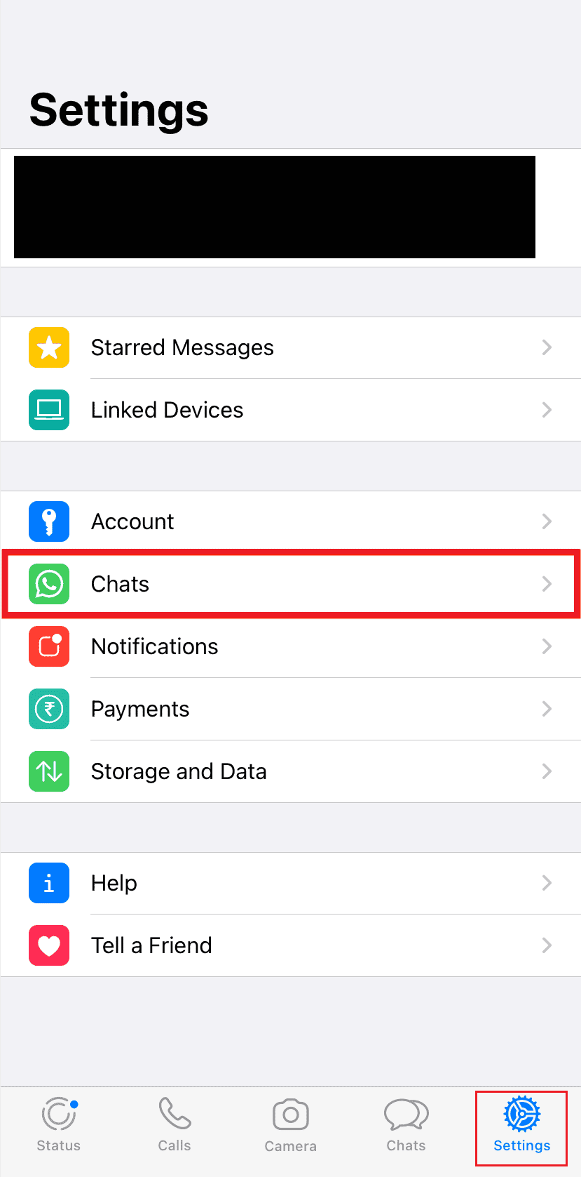 WhatsApp - Configuración - Chats