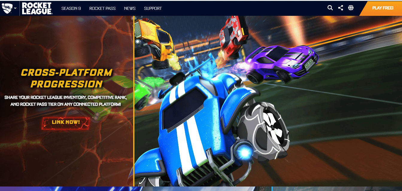 Pagina web ROCKET LEAGUE