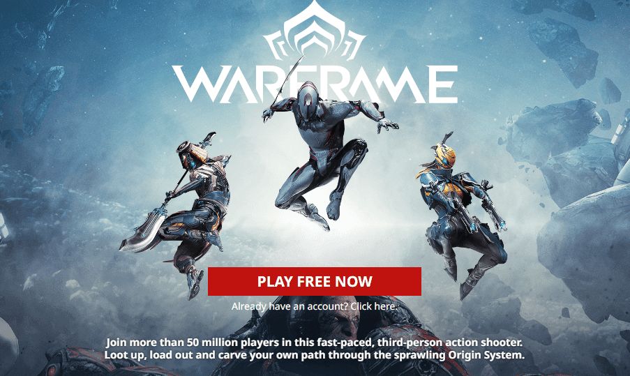 halaman web WARFRAME. 23 Game Layanan Langsung Terbaik