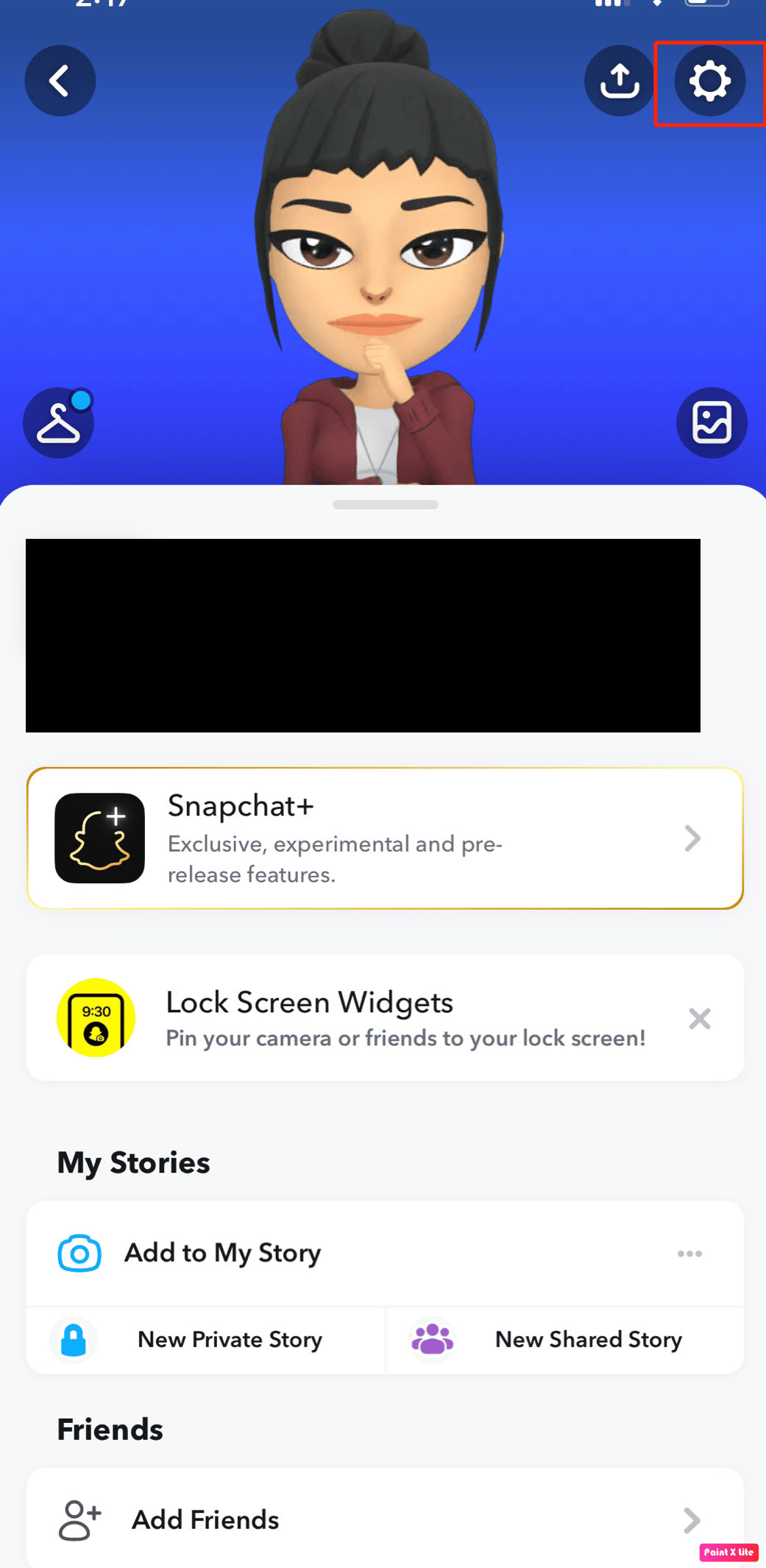 toque el icono de configuración | Cómo arreglar los filtros de Snapchat que no funcionan en iPhone