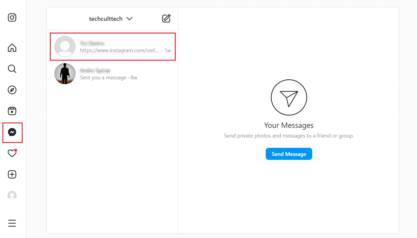 ไอคอน Messenger หรือ DM - แชท IG ที่ต้องการ | วิดีโอแชท Instagram บนพีซี