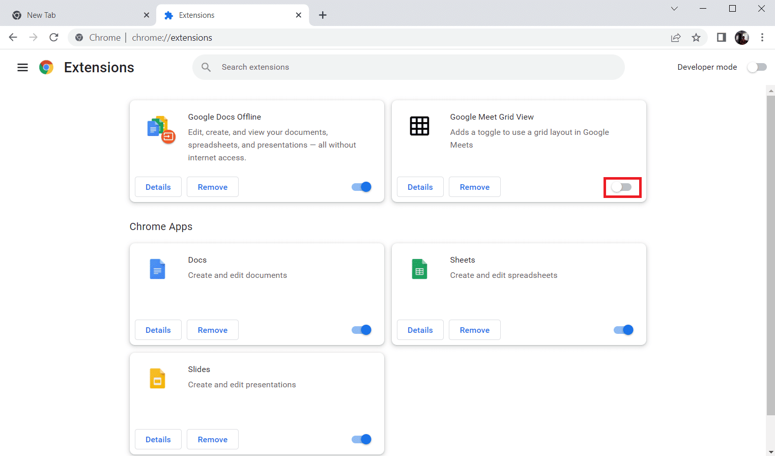 ปิดส่วนขยาย Google Meet Grid View แก้ไข VOD ให้เริ่มต้นใหม่บน Twitch