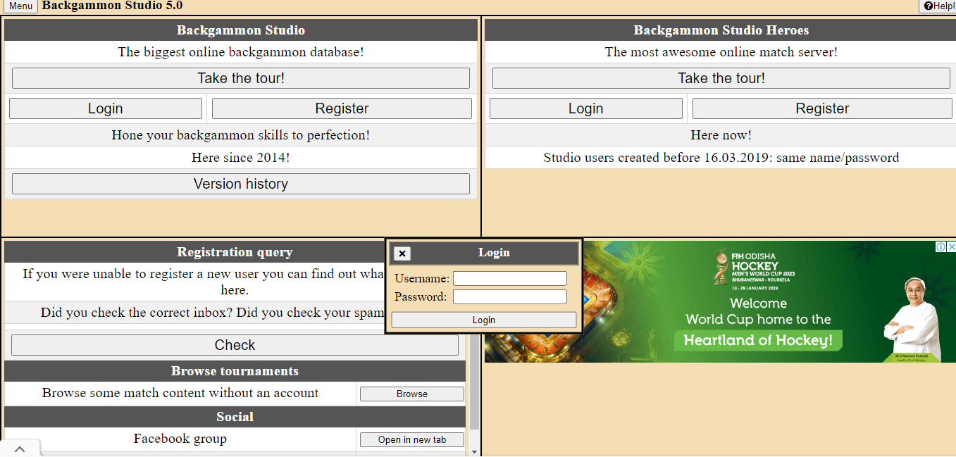 Strona studia Backgammon